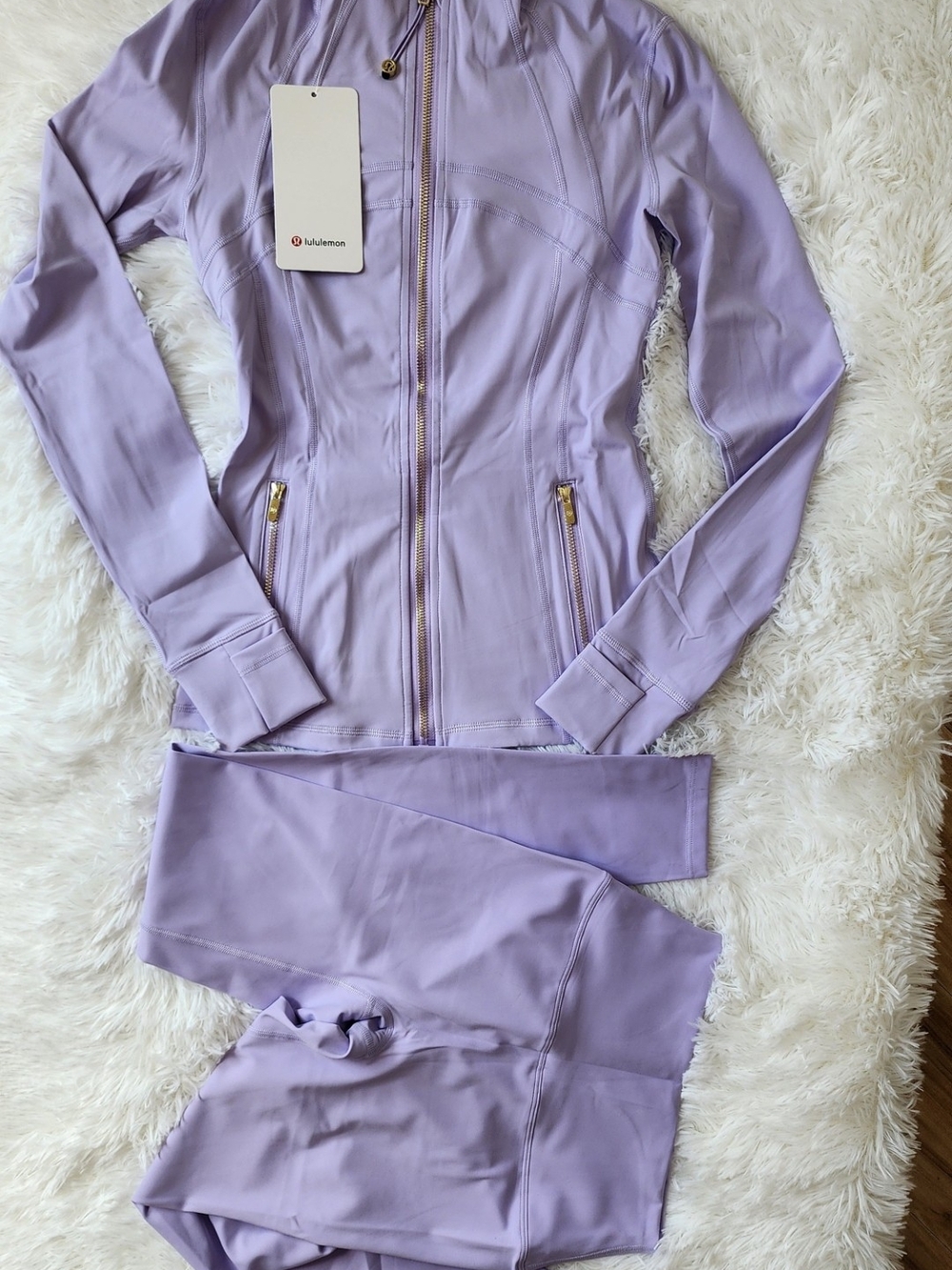 lululemon athletica Lavender Zip-Up Jacket and Leggings Set